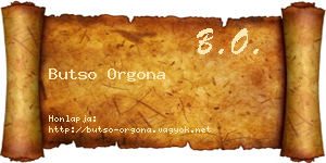 Butso Orgona névjegykártya